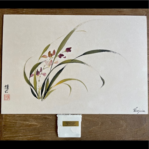 RARE Original CHINESE BRUSH PAINTING Signed Virginia Lloyd Davies Watercolor - Picture 1 of 11